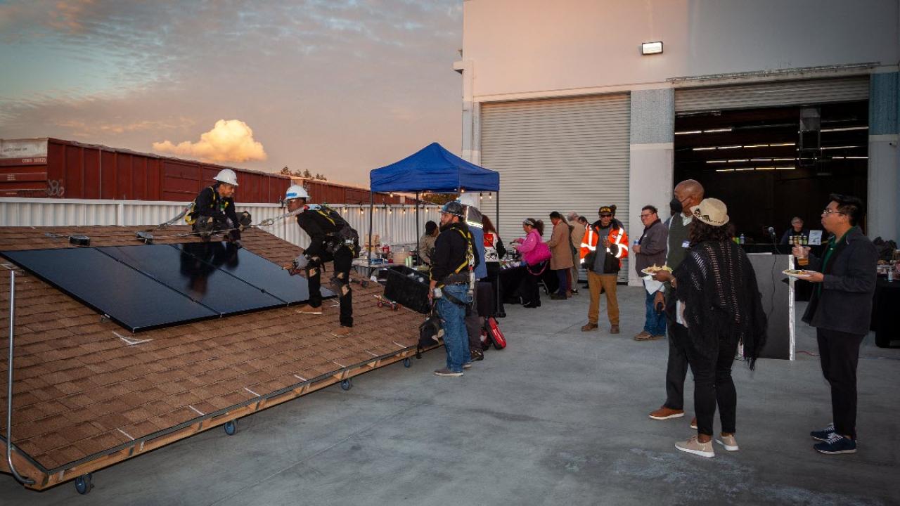 Mock solar roof installation
