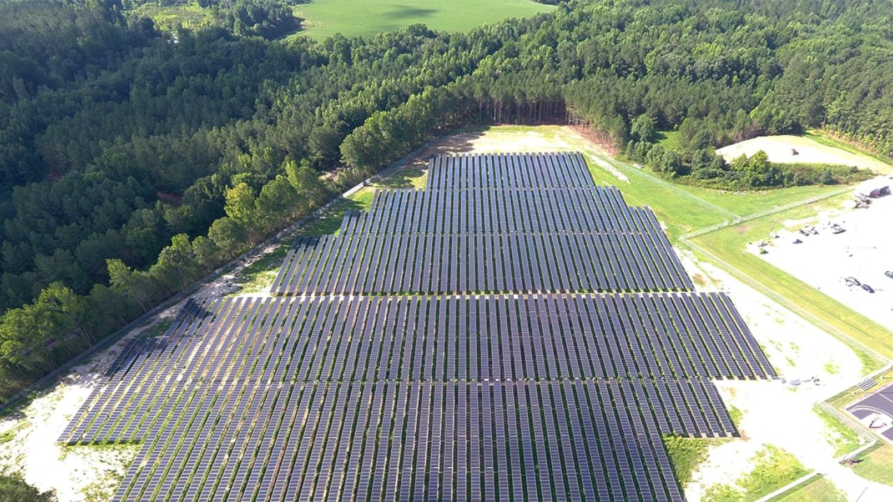 solar array at Cummins’ Rocky Mount, N.C. engine plant