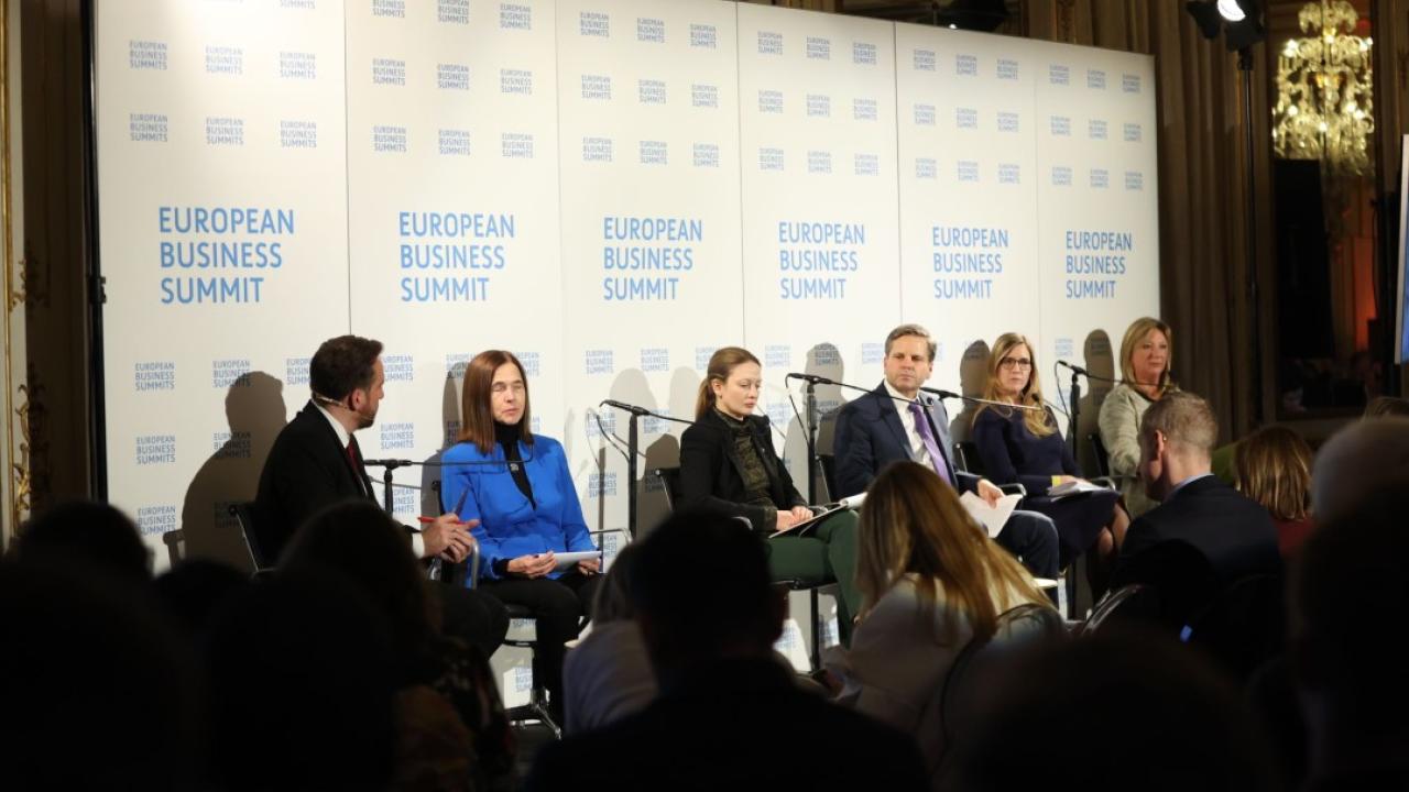 speakers on the stage