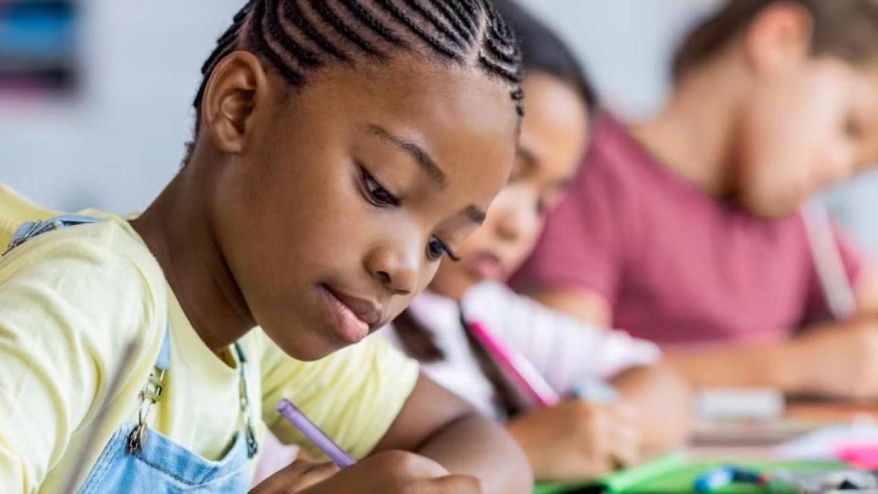 Students coloring
