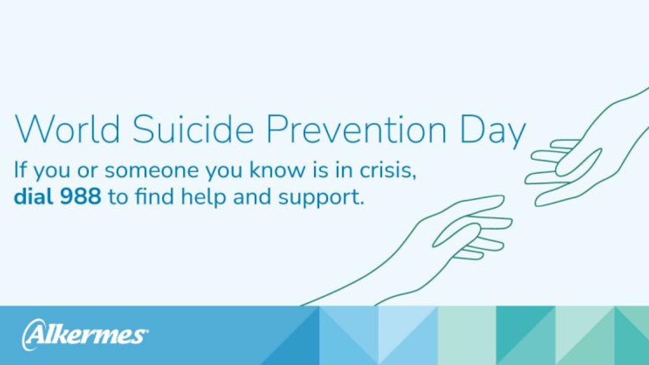 World Suicide Prevention Day. Two hand reaching to the other. 