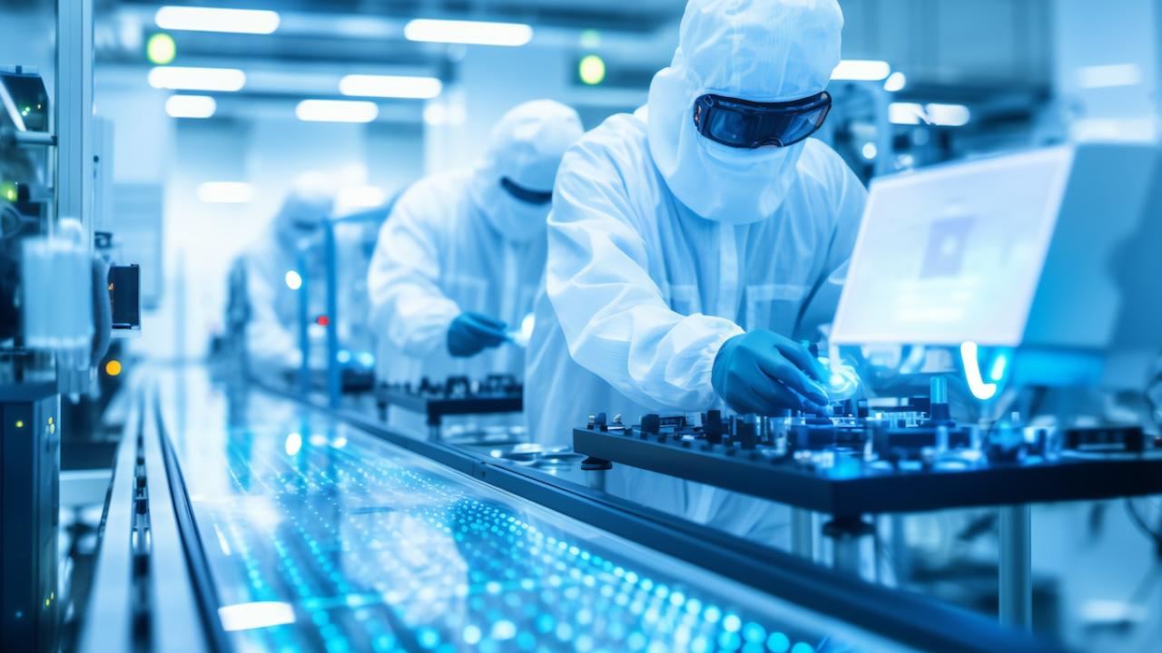 people working on semiconductor supply