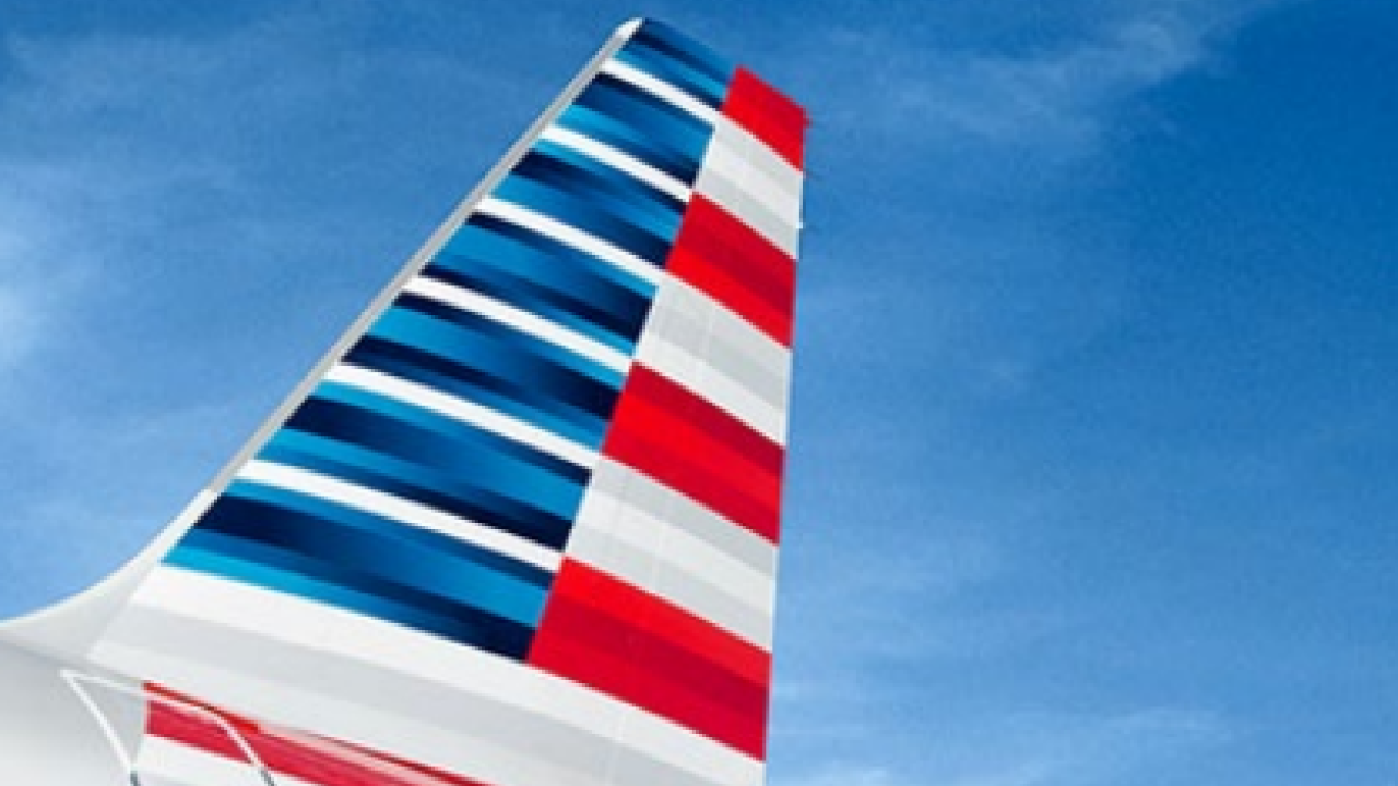 Tail of American Airlines plane