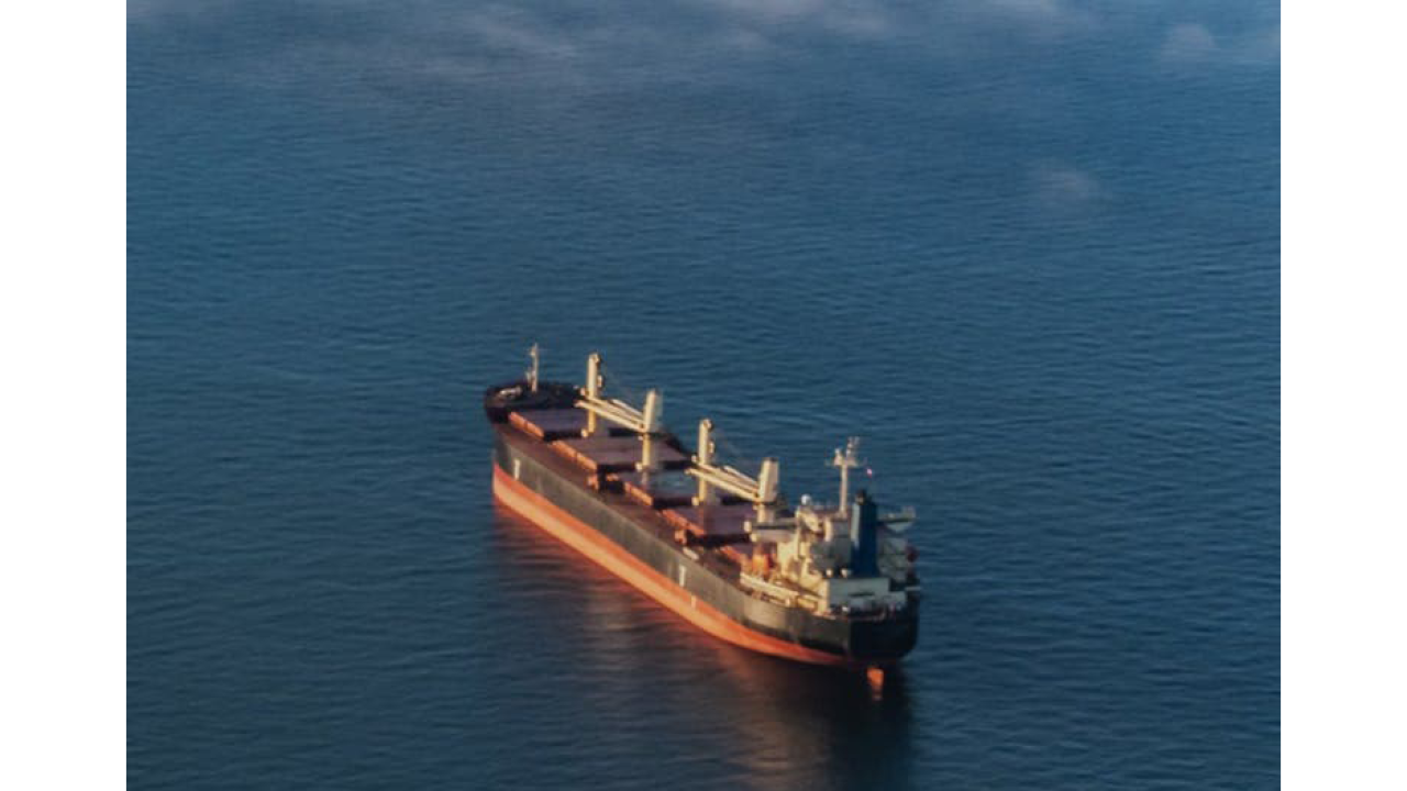 cargo ship at sea
