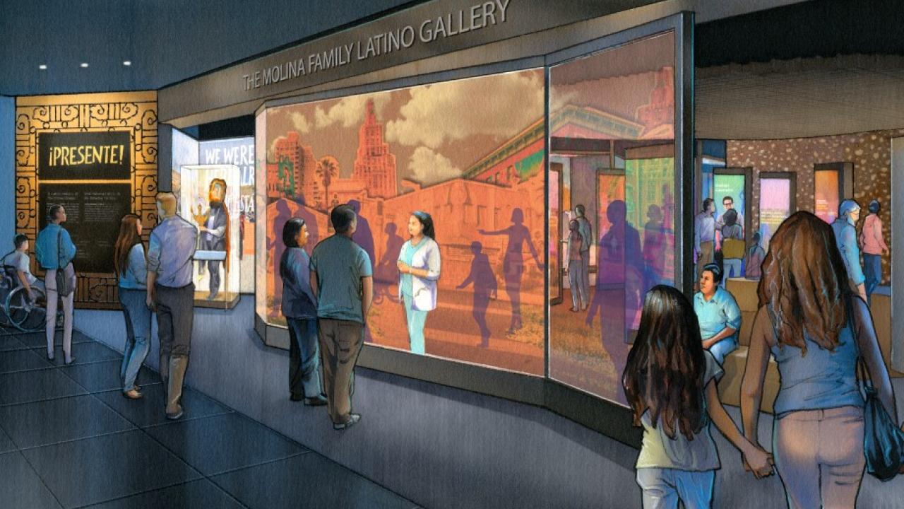 Rendering of the Molina Family Latino Gallery at the National Museum of American History