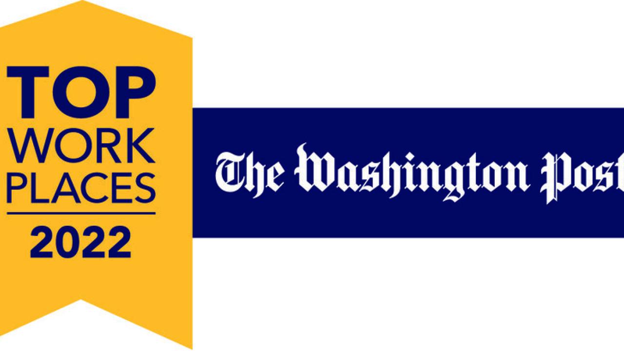 "Top Work Places 2022" and The Washington Post logo