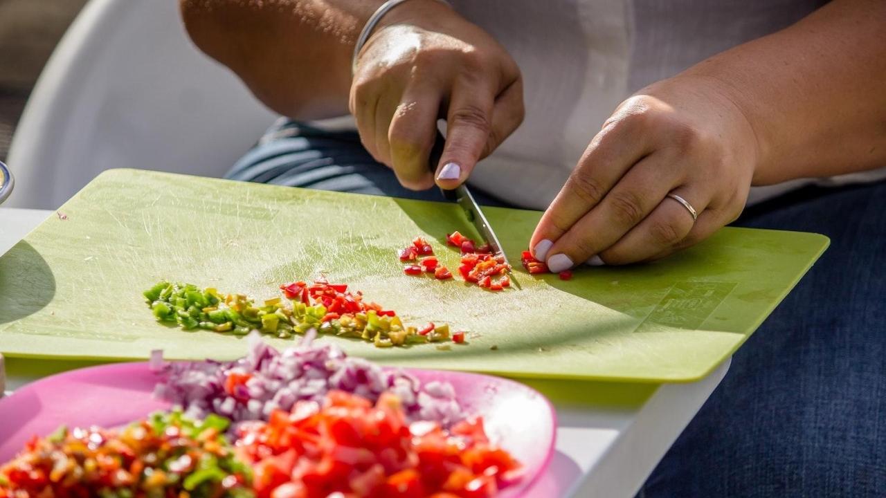 Person preparing a healthy meal