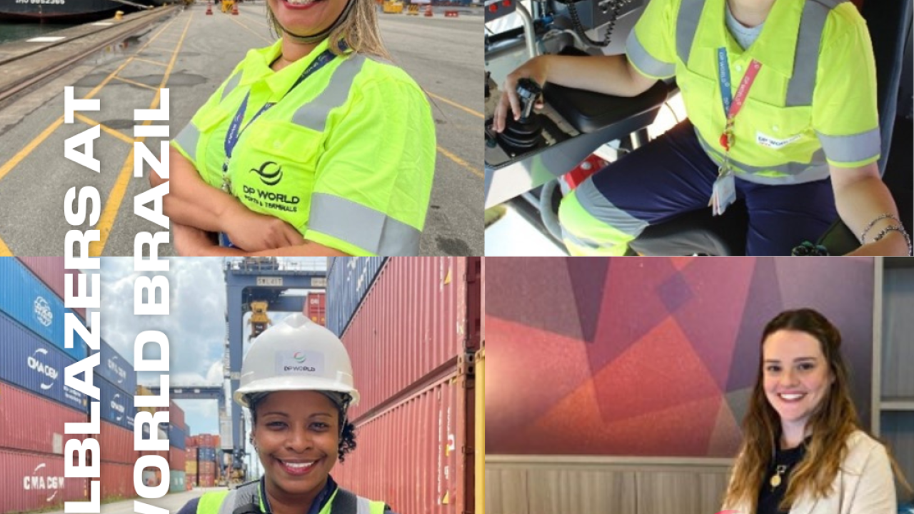Collage of four people doing different jobs. Some wearing hard hats and high-vis shirts.