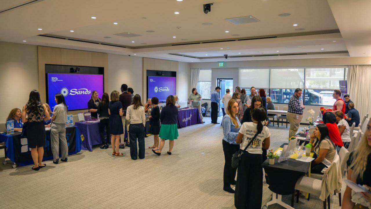 People attending an indoor event