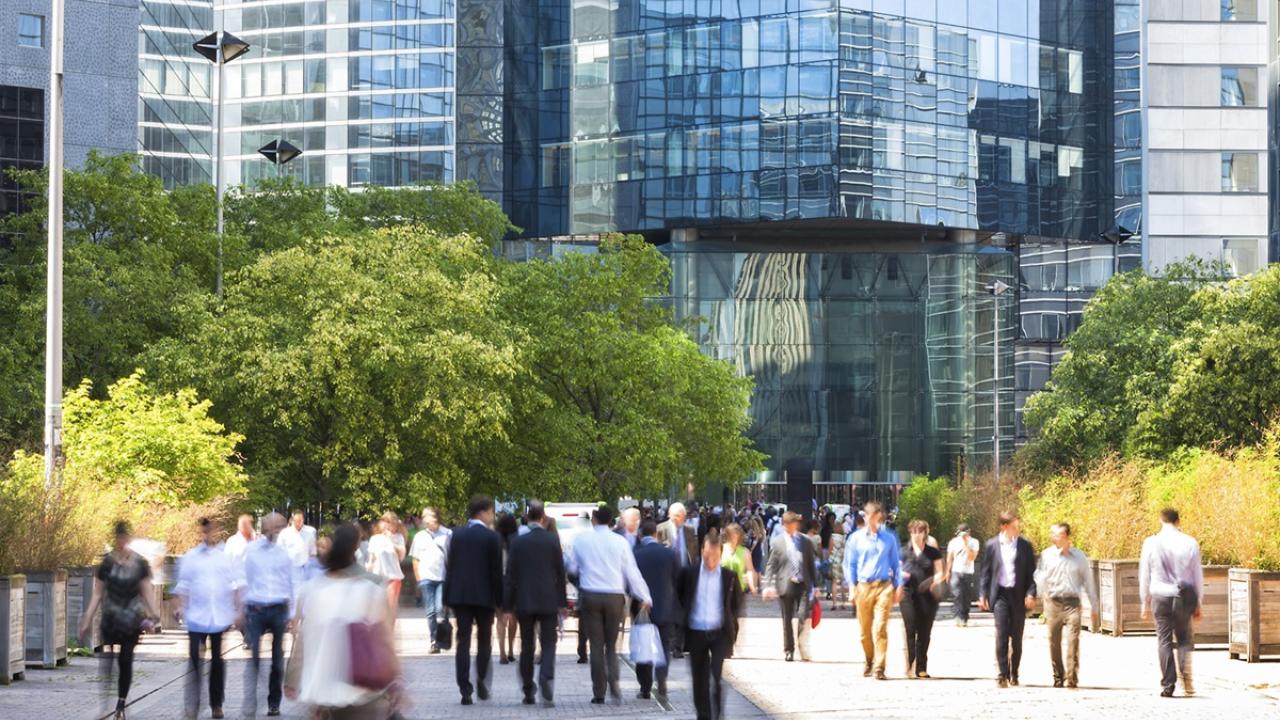 Busy City Sidewalk