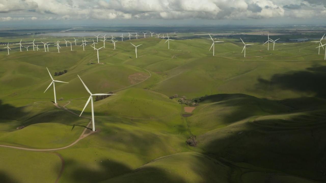 field of wind turbines