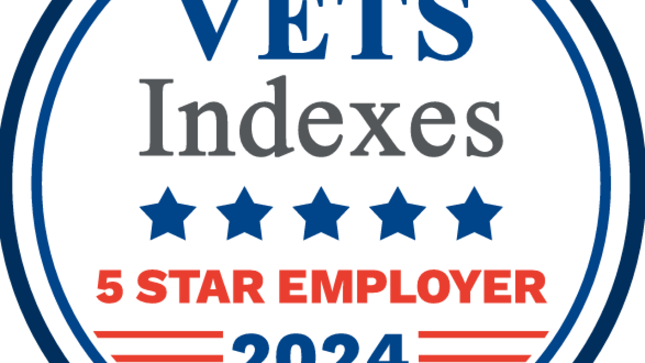 VETS Indexes 5 Star Employer 2024 badge.