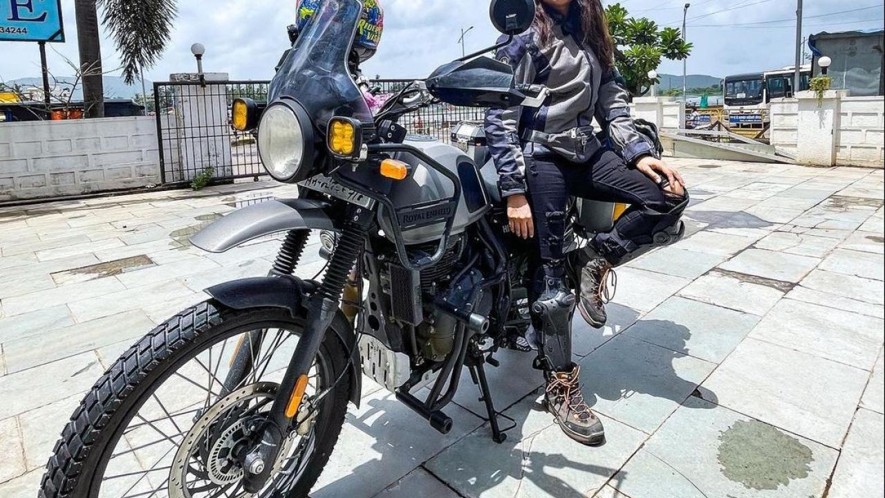 Vishakha on bike