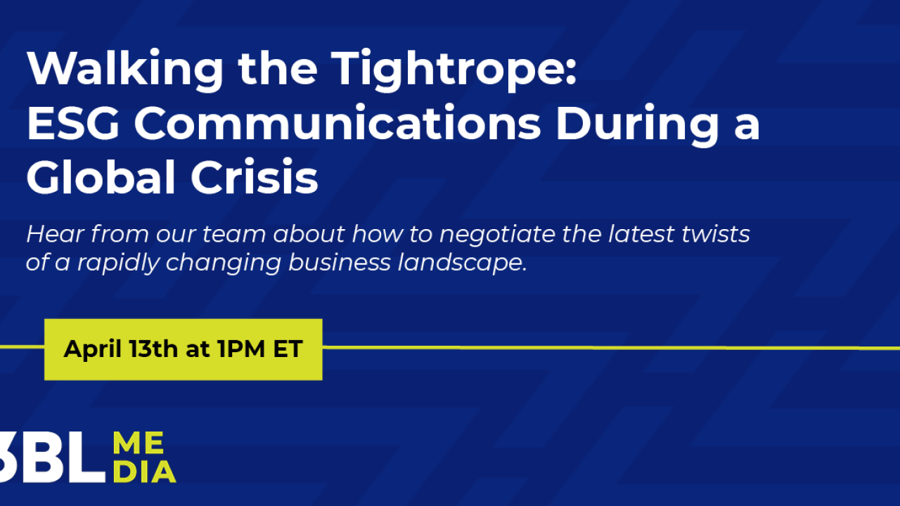 Walking the Tightrope: ESG Communications During a Global Crisis poster