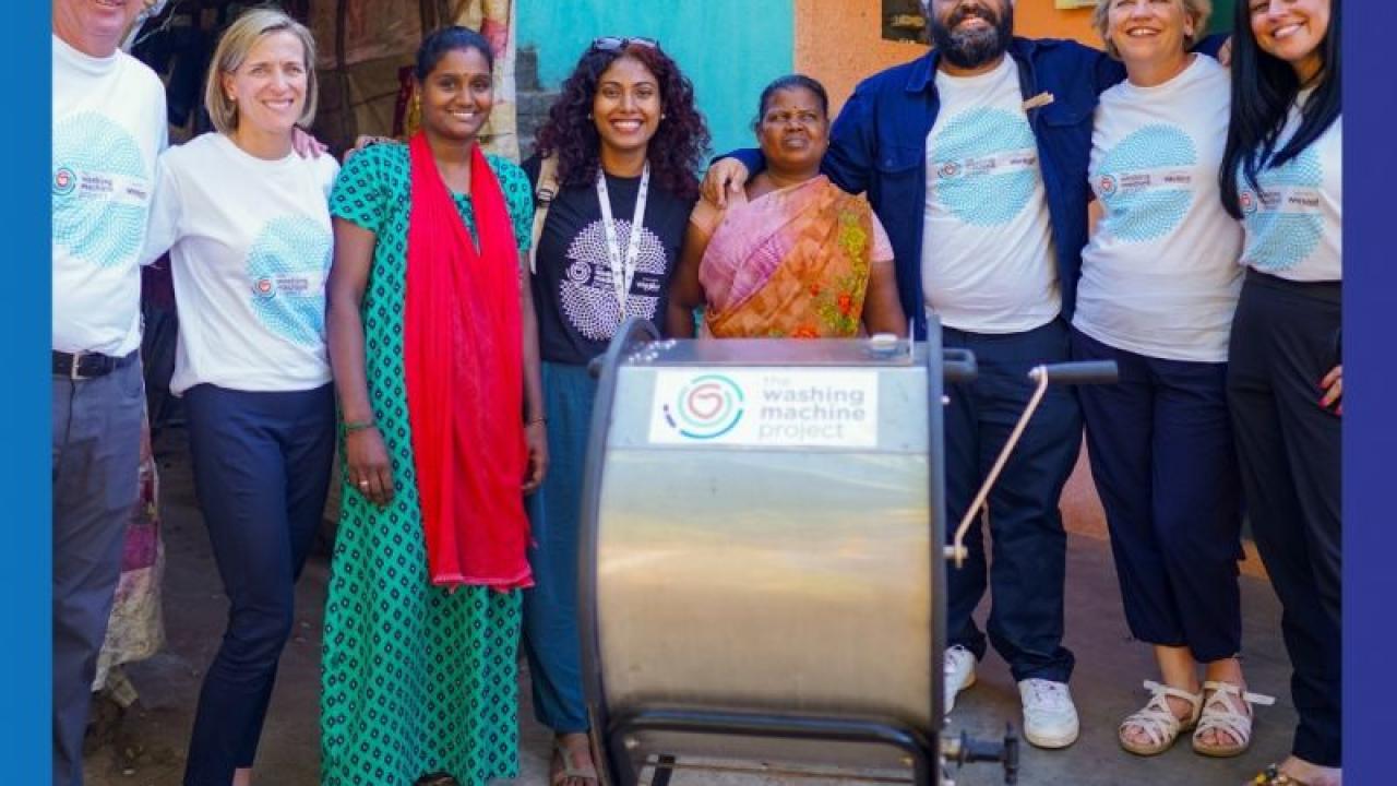 Group photo with donated machine
