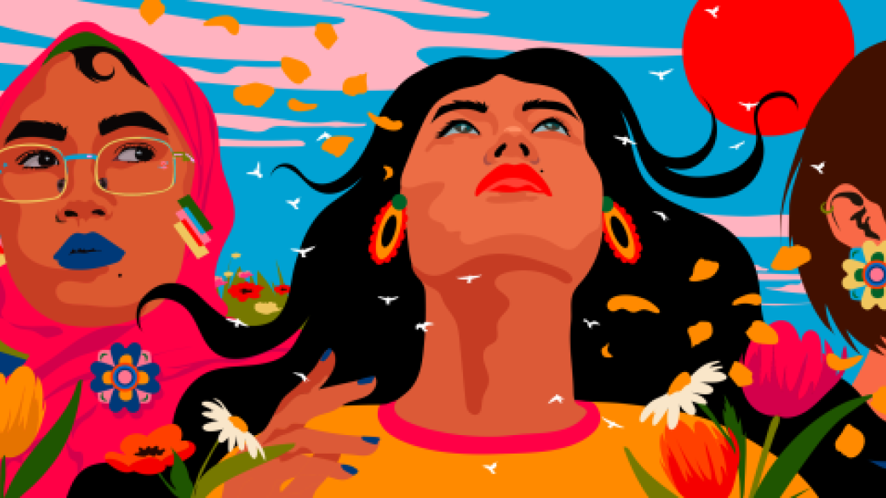 mural of four women
