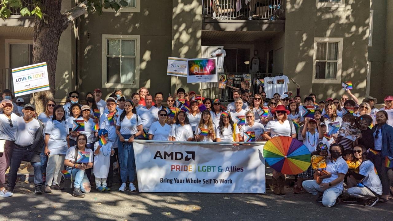 Group photo of AMD employees