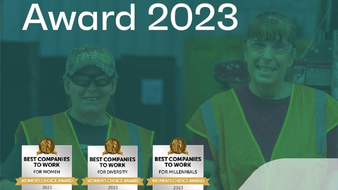 Women's Choice Award 2023 with International Paper logo and two people smiling