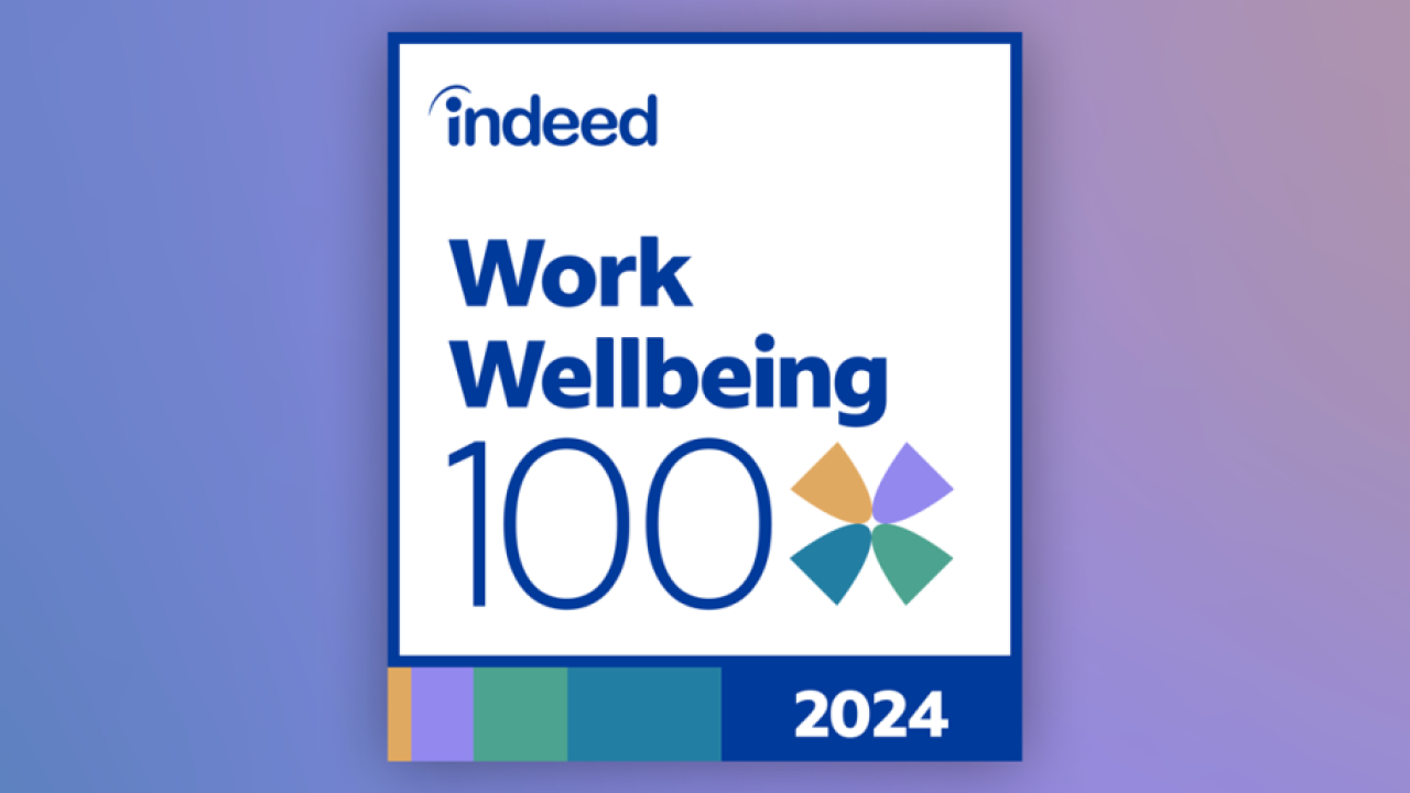 Indeed Work Wellbeing 100 2024 logo