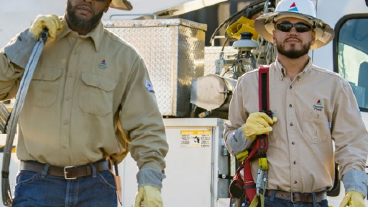 Workers in hard hats