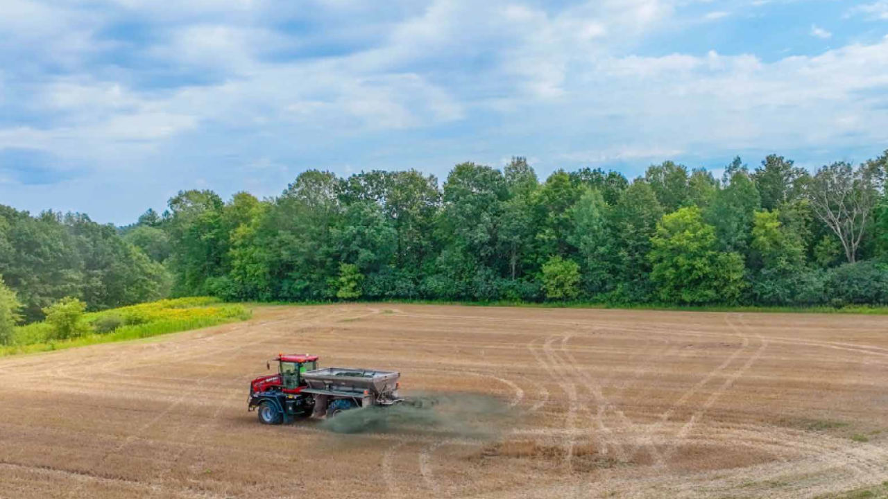 tractor in a field