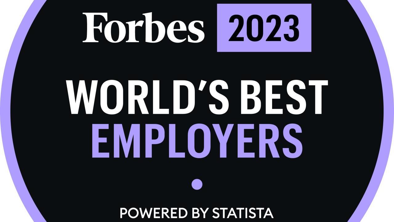 Forbes 2023 World's Best Employers badge.