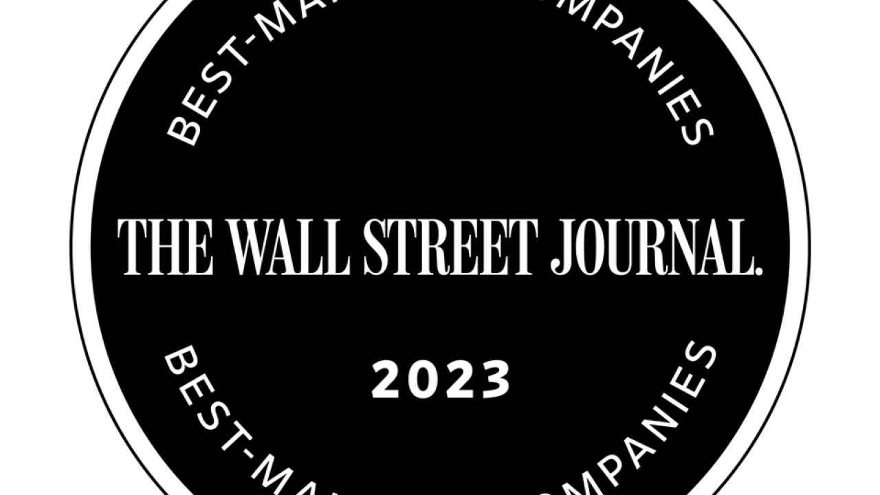 The Wall Street Journal 2023 Best-Managed Companies Badge.