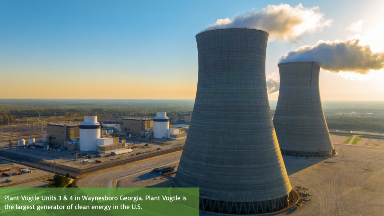 Plant Vogtle Units 3 & 4 in Waynesboro Georgia. Plant Vogtle is the largest generator of clean energy in the U.S.