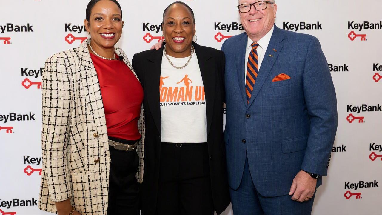 people smiling together at event