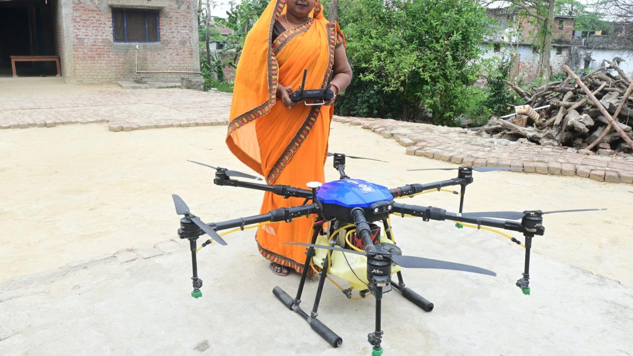 Woman with drone