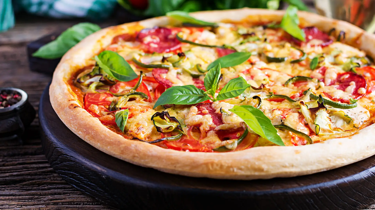 Pizza night reimagined. Whole pizza shown.