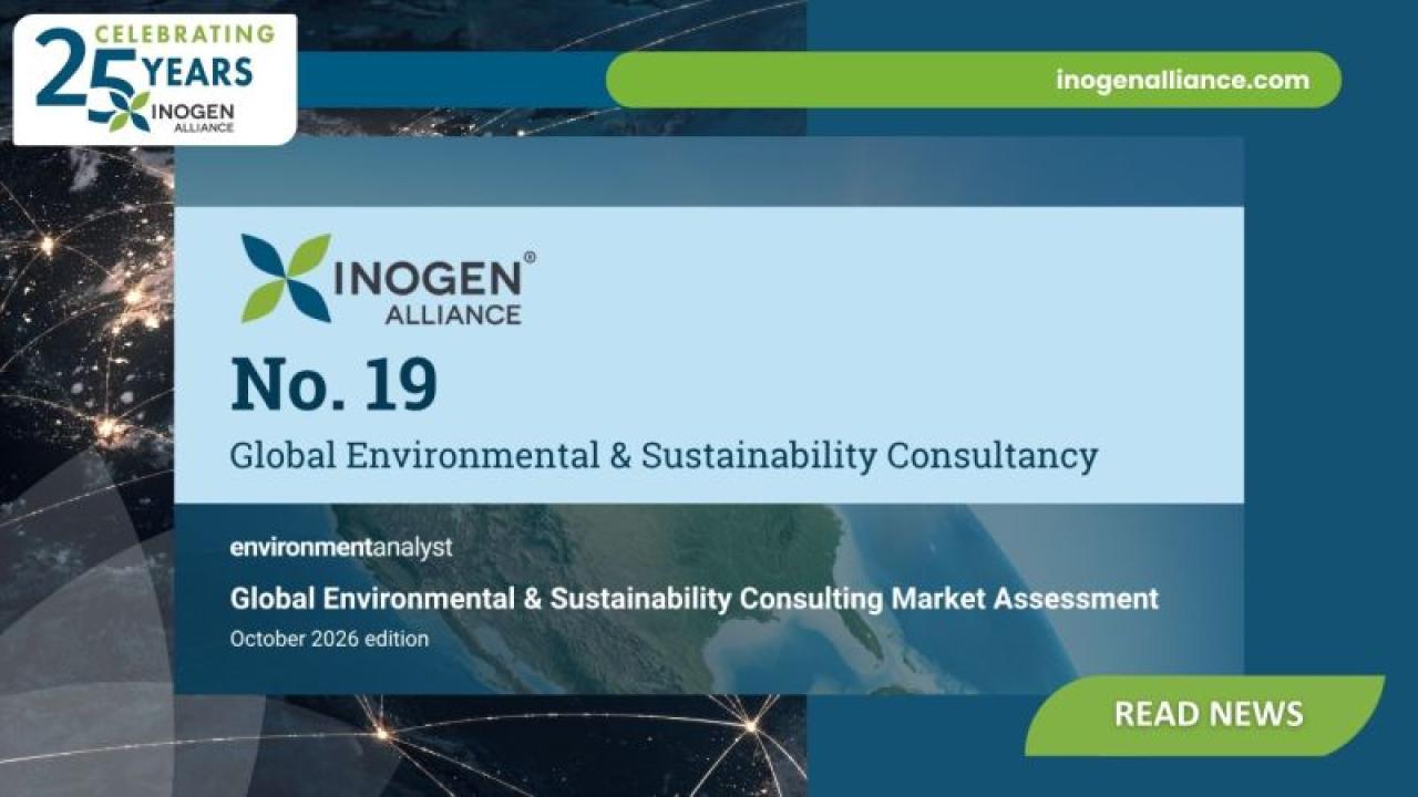 Inogen Alliance logo with text "No. 19 Global Environmental & Sustainability Consultancy"