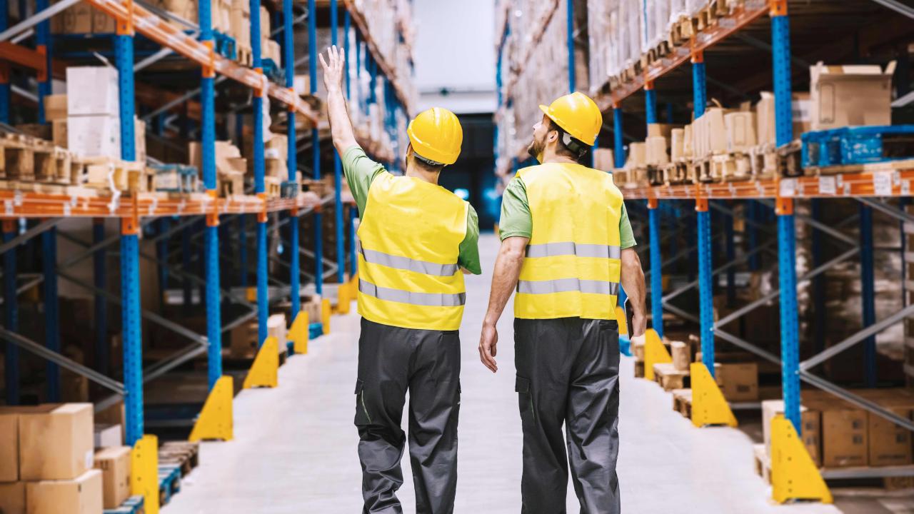 Wesco team members in a warehouse.