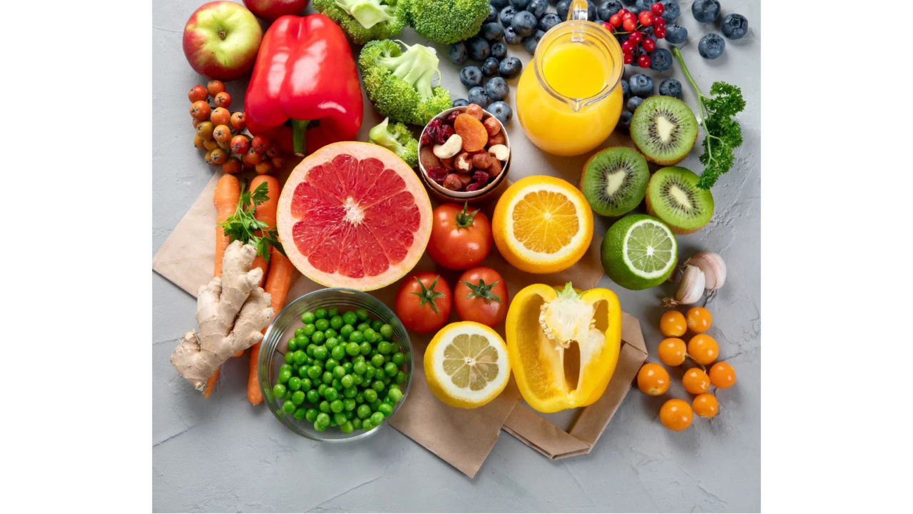 Grouping of healthy fruits and vegetables