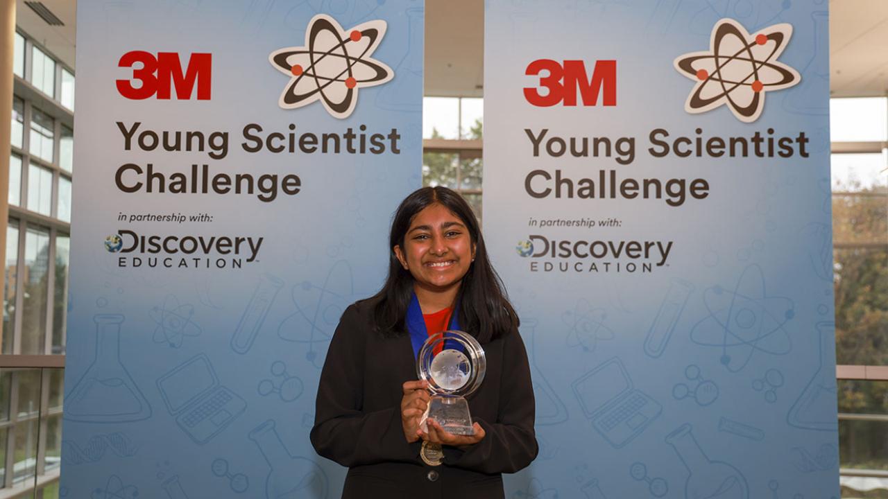 Raji Doshi as the winner of the 2026 3M Young Scientist Challenge.